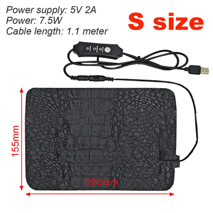 Pet Reptile Electric Heating Pad - Adjustable 3 gear temperature Controller
