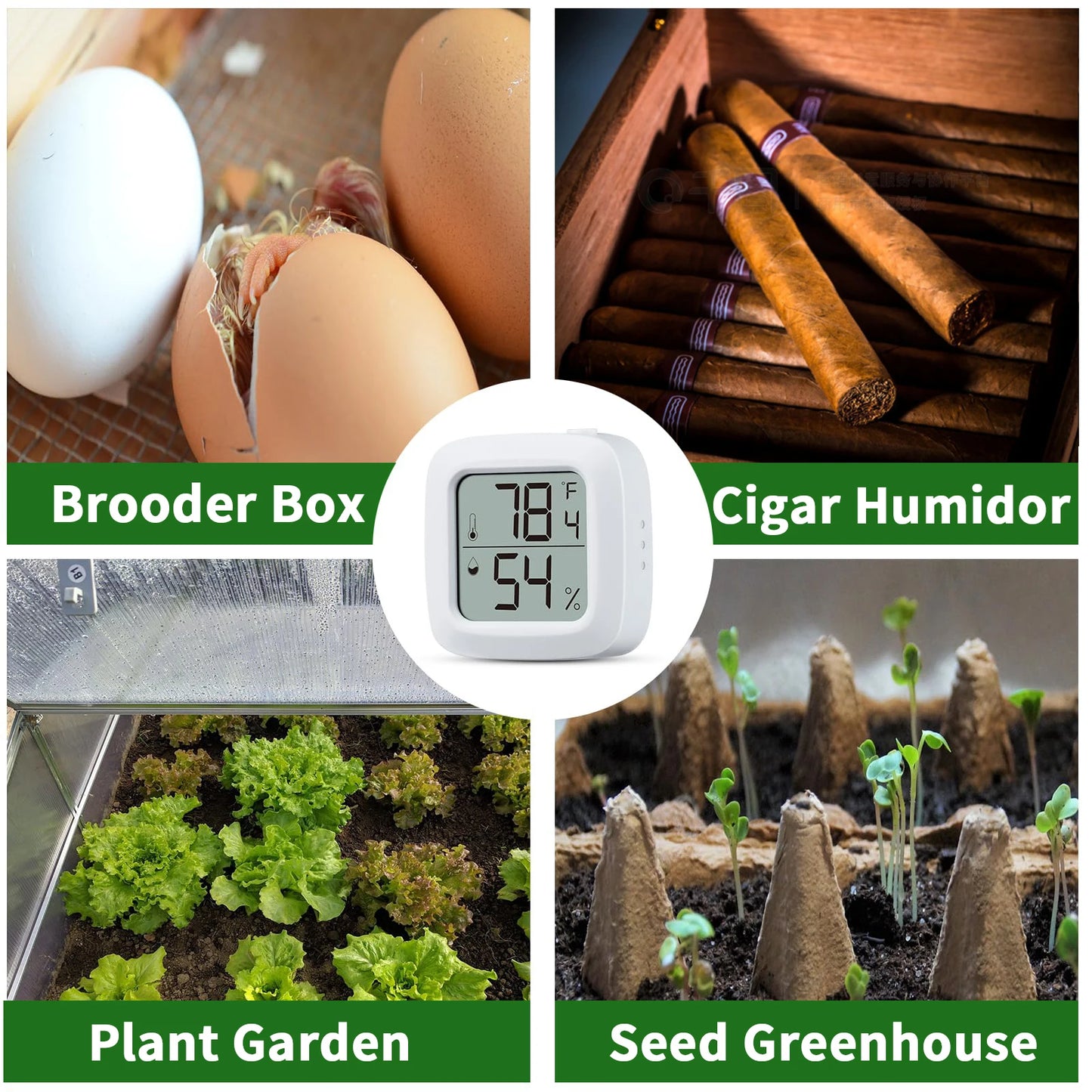 Reptile Thermometer and Hygrometer – Fast Accurate LCD Digital Temp & Humidity Meter for Bearded Dragon Tank Accessories