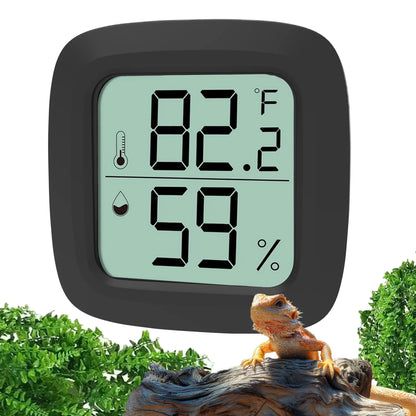 Reptile Thermometer and Hygrometer – Fast Accurate LCD Digital Temp & Humidity Meter for Bearded Dragon Tank Accessories