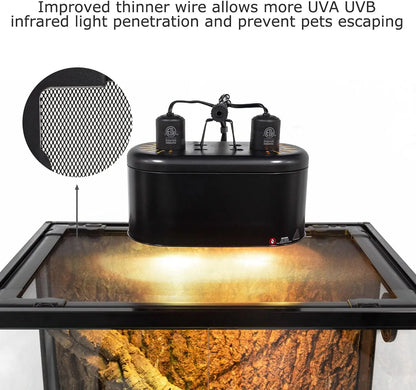 35 Gallon Full Glass Reptile Terrarium with Front Doors, Top Ventilation & Anti-Escape Lid for Lizards, Geckos, Snakes