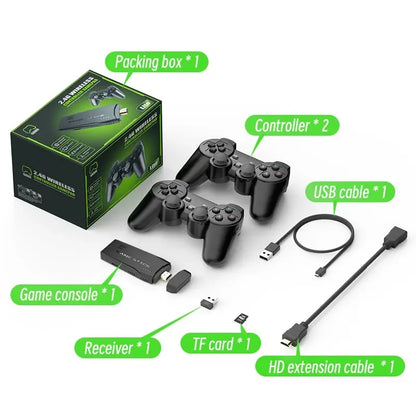 Video Game Console 2.4G Double Wireless Controller 4K HDMI for PS1/SFC/NES TV & PC