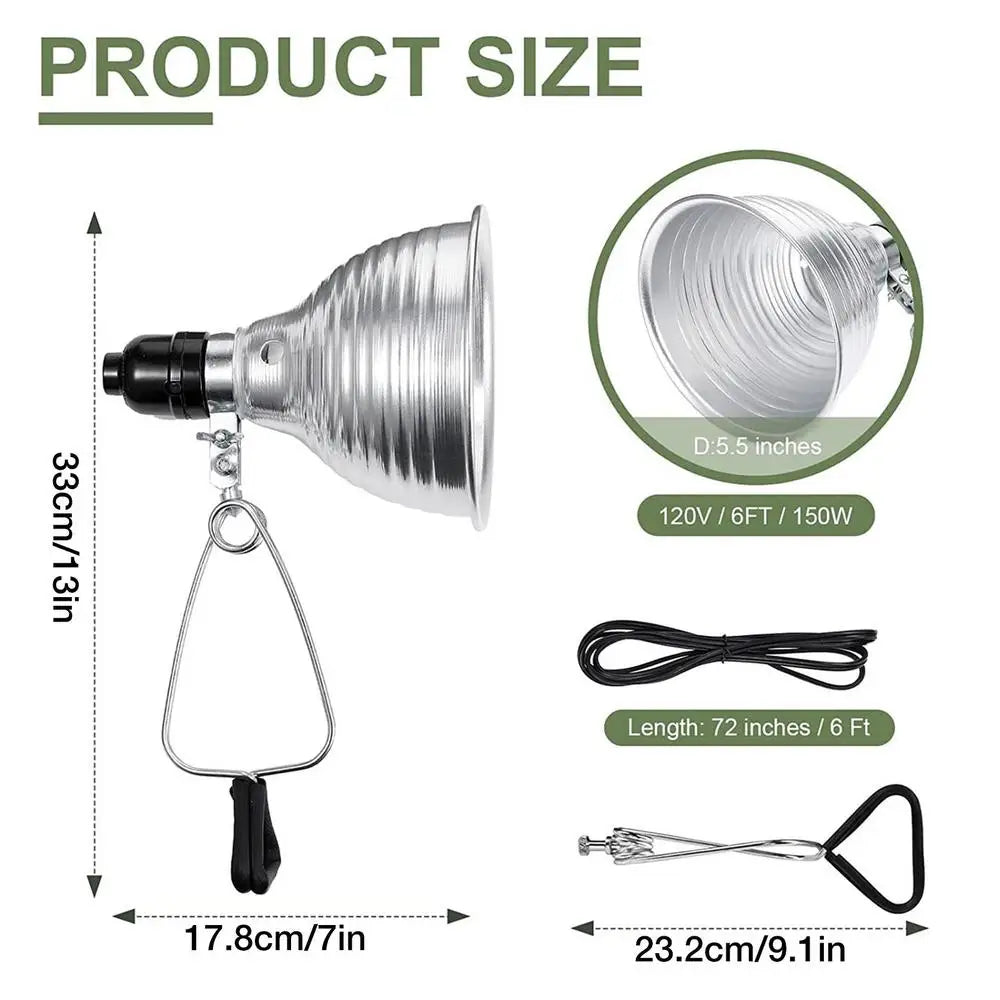Reptile Lamp Set-Lighting 300W-Aluminum Reptile Heating Lamp Stand