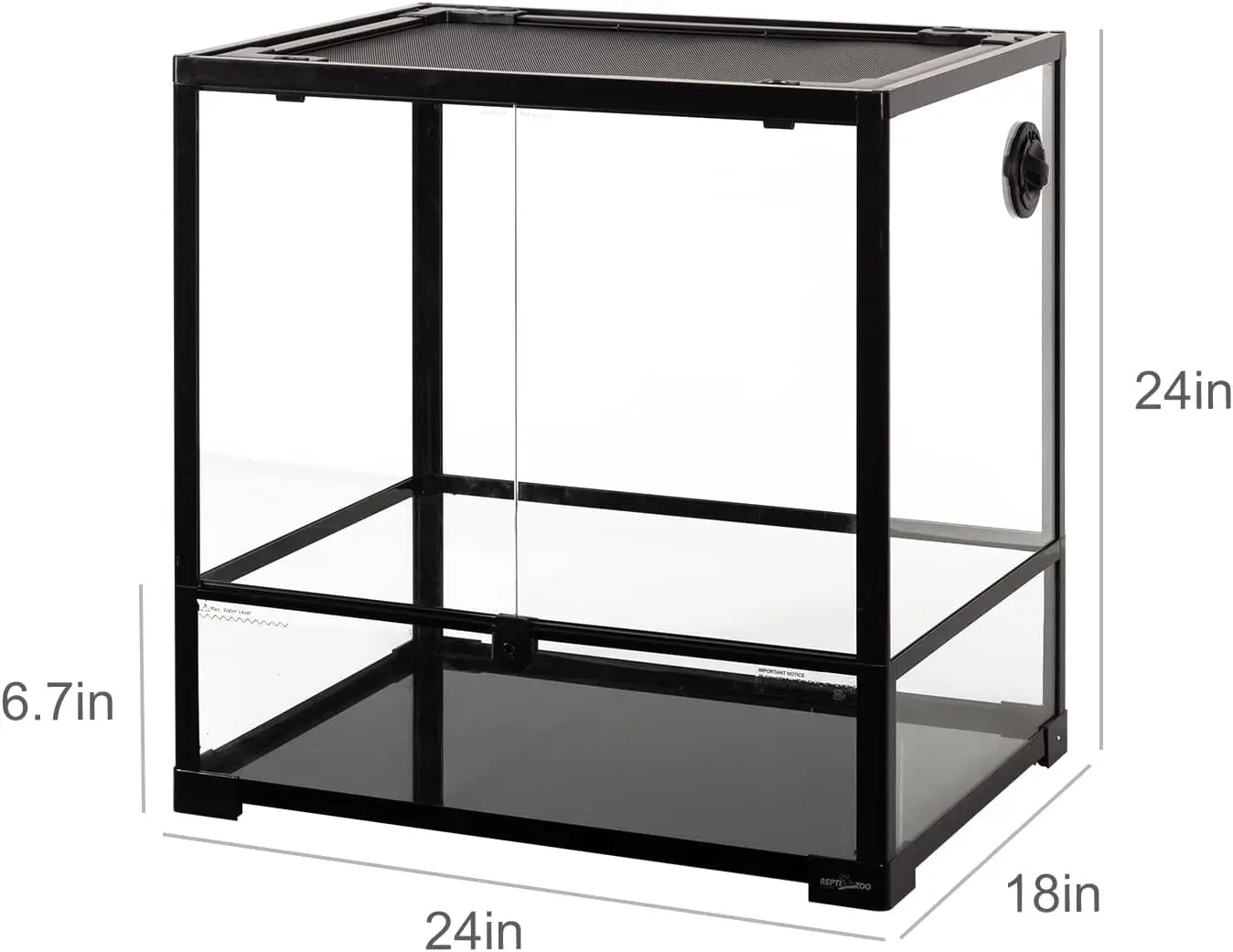 45 Gallon Glass Reptile Terrarium with Double Hinge Door