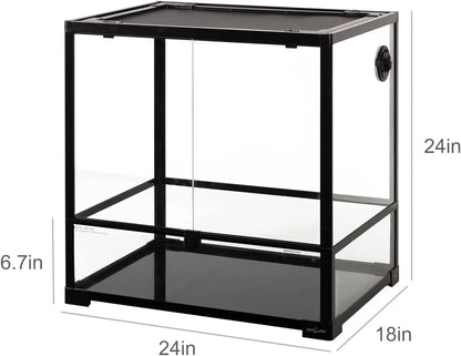45 Gallon Glass Reptile Terrarium with Double Hinge Door