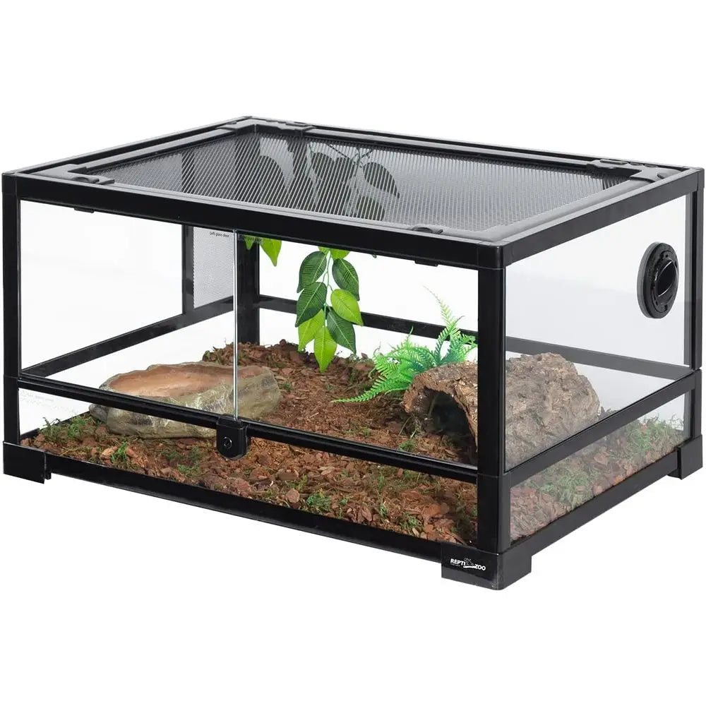 20 Gallon Reptile Terrarium 24" x 18"x 12", Double Hinged Opening Doors & Top Ventilation