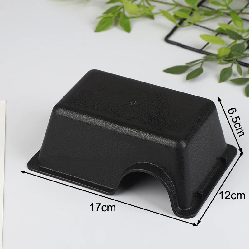 Reptile Enclosure Black Ventilation Hiding Cave
