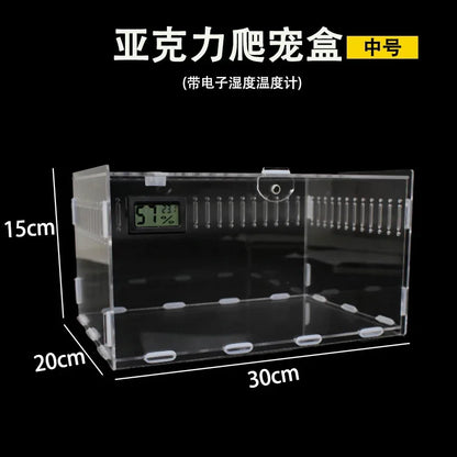 Transparent Acrylic Reptile Terrarium Enclosure For Geckos Lizards Snakes Desktop Table Display For Home Office Decor For Kids