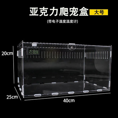 Transparent Acrylic Reptile Terrarium Enclosure For Geckos Lizards Snakes Desktop Table Display For Home Office Decor For Kids