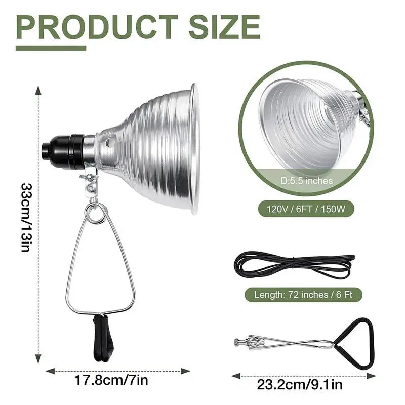 Reptile Lamp Set-Lighting 300W-Aluminum Reptile Heating Lamp Stand
