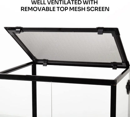45 Gallon Glass Reptile Terrarium with Double Hinge Door