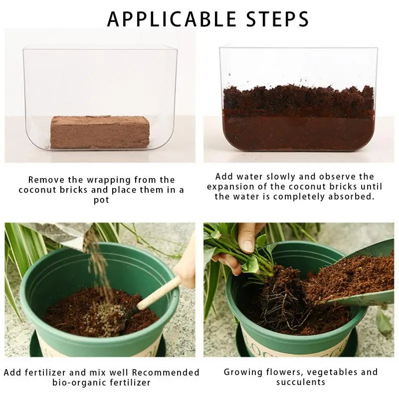 Organic Compressed Coco Coir Brick