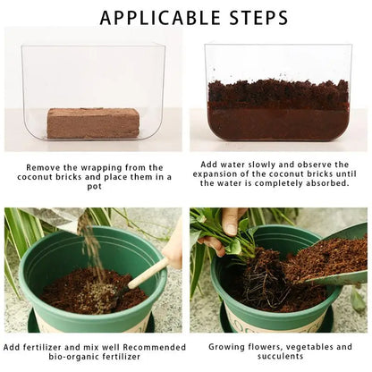 Organic Compressed Coco Coir Brick