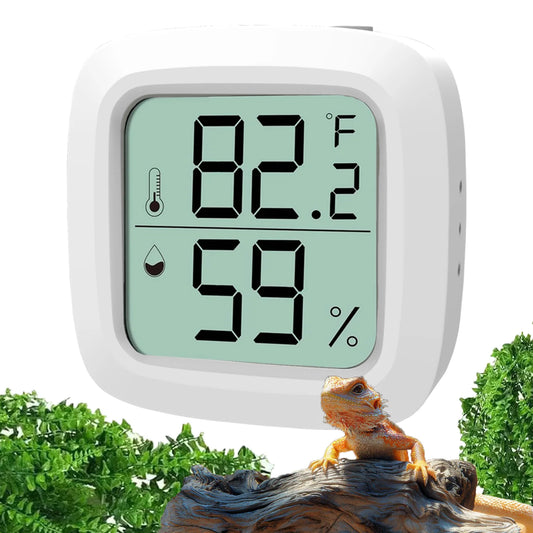 Reptile Thermometer and Hygrometer – Fast Accurate LCD Digital Temp & Humidity Meter for Bearded Dragon Tank Accessories