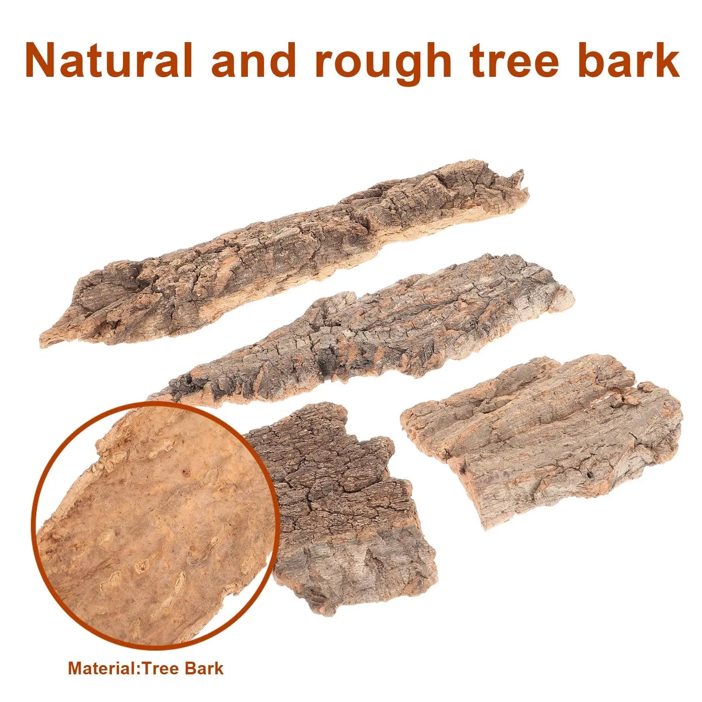 4Pc Natural Cork Bark Flat Reptile Tree Bark