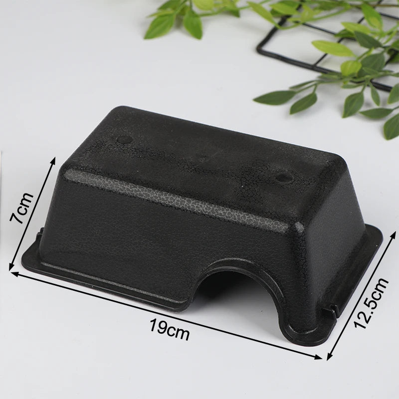 Reptile Enclosure Black Ventilation Hiding Cave