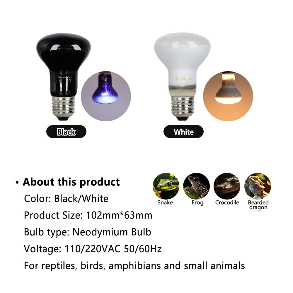 Reptile Heating Lamp Bulb 75W Thermal Preservation Heat