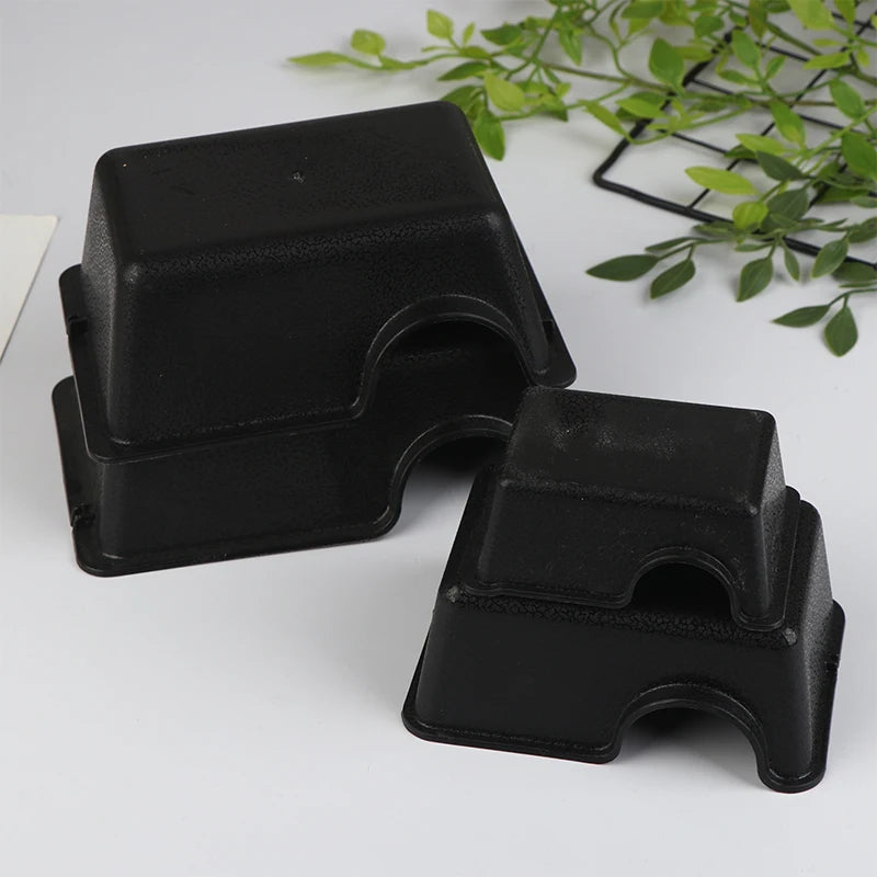 Reptile Enclosure Black Ventilation Hiding Cave
