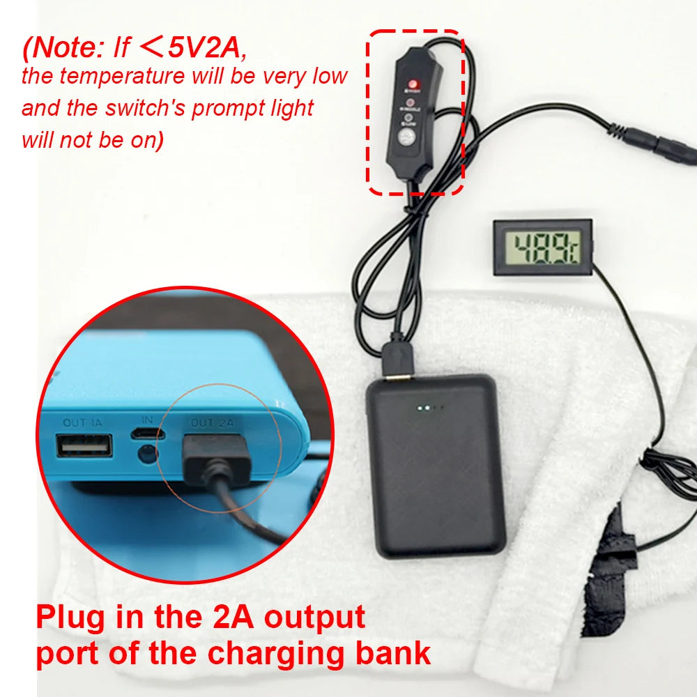 Pet Reptile Electric Heating Pad - Adjustable 3 gear temperature Controller