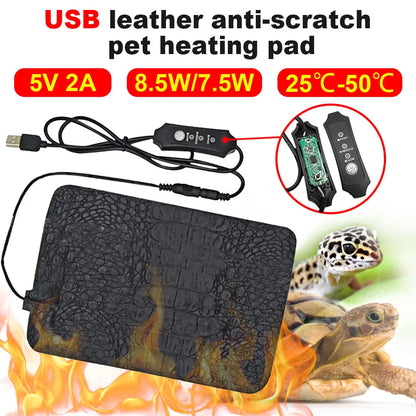 Pet Reptile Electric Heating Pad - Adjustable 3 gear temperature Controller