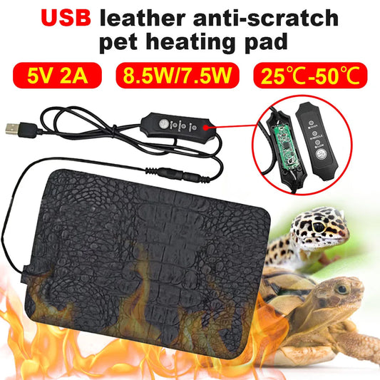 Pet Reptile Electric Heating Pad - Adjustable 3 gear temperature Controller