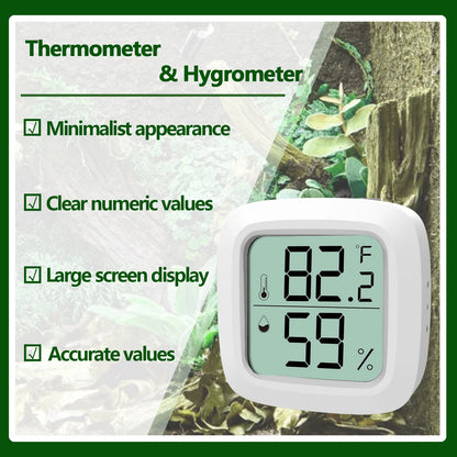 Reptile Thermometer and Hygrometer – Fast Accurate LCD Digital Temp & Humidity Meter for Bearded Dragon Tank Accessories