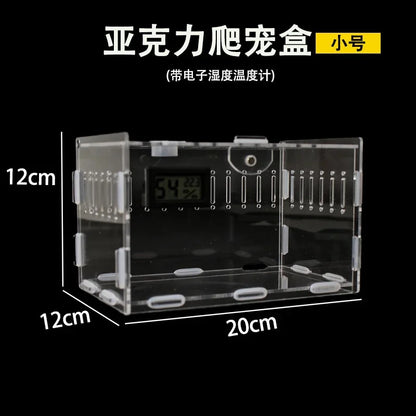 Transparent Acrylic Reptile Terrarium Enclosure For Geckos Lizards Snakes Desktop Table Display For Home Office Decor For Kids