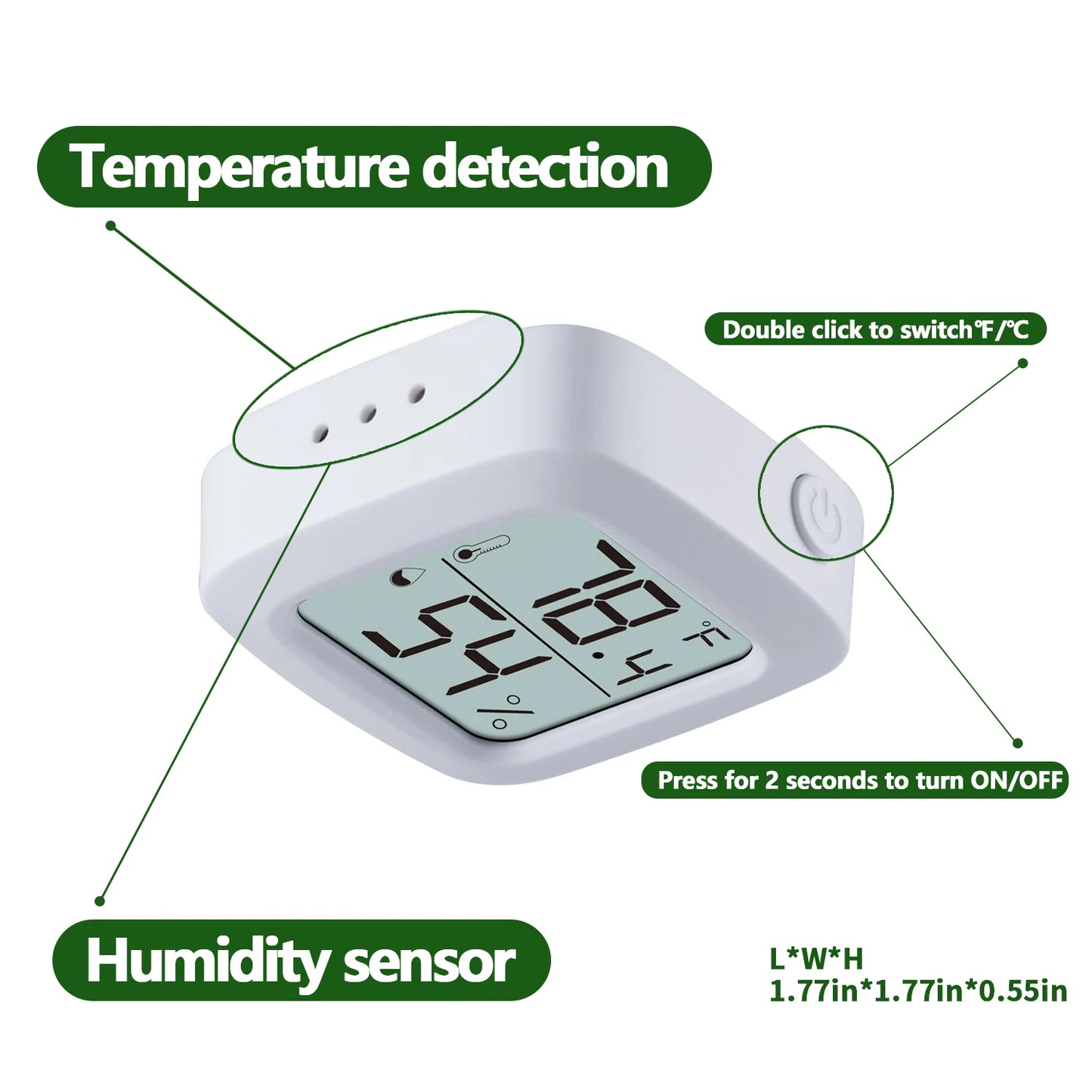 Reptile Thermometer and Hygrometer – Fast Accurate LCD Digital Temp & Humidity Meter for Bearded Dragon Tank Accessories