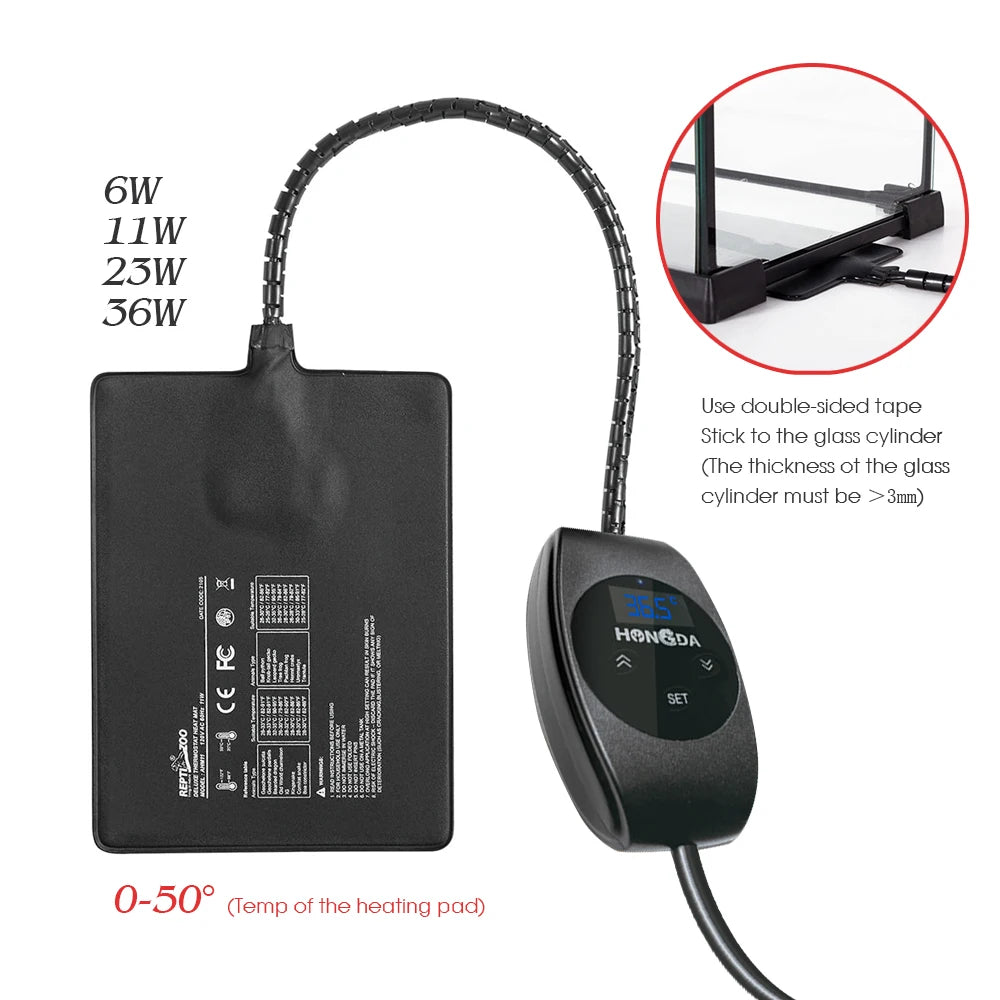 6W 11W 23W 36W Reptile Heat Mat with Thermostat for Indoor Terrarium